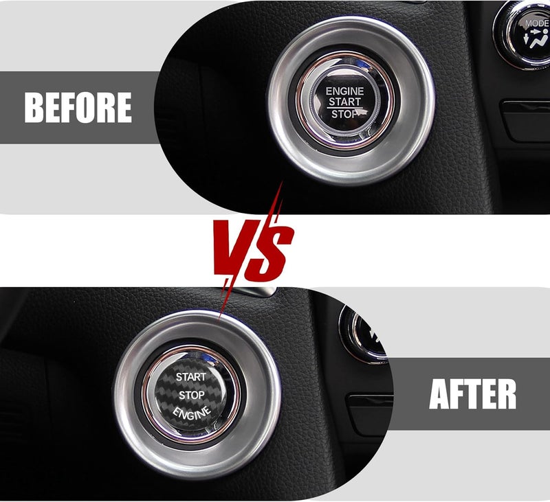 Arwrilt Car Push Start Button Cover, Carbon Fiber Engine Start Button Cover, Start Stop Button Cover Sticker, Car Interior Decoration Accessories, Universal for Most Cars (Carbon Fiber Black) - Image 5
